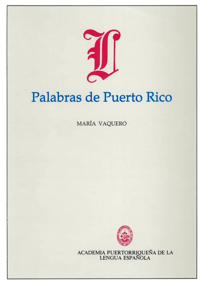 Cover of Palabras de Puerto Rico, listed by the Academia.